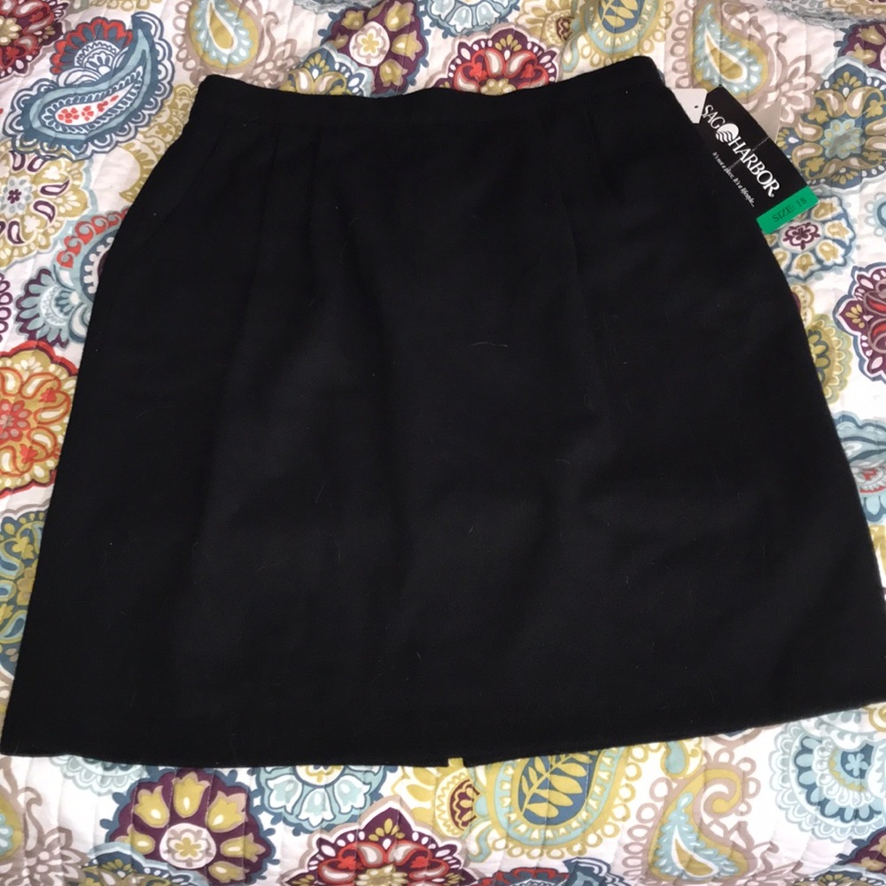 Black Wool Skirt - Picture 1 of 6